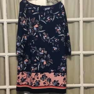 Vince Camuto Floral Sheath Lined Dress Sz 14